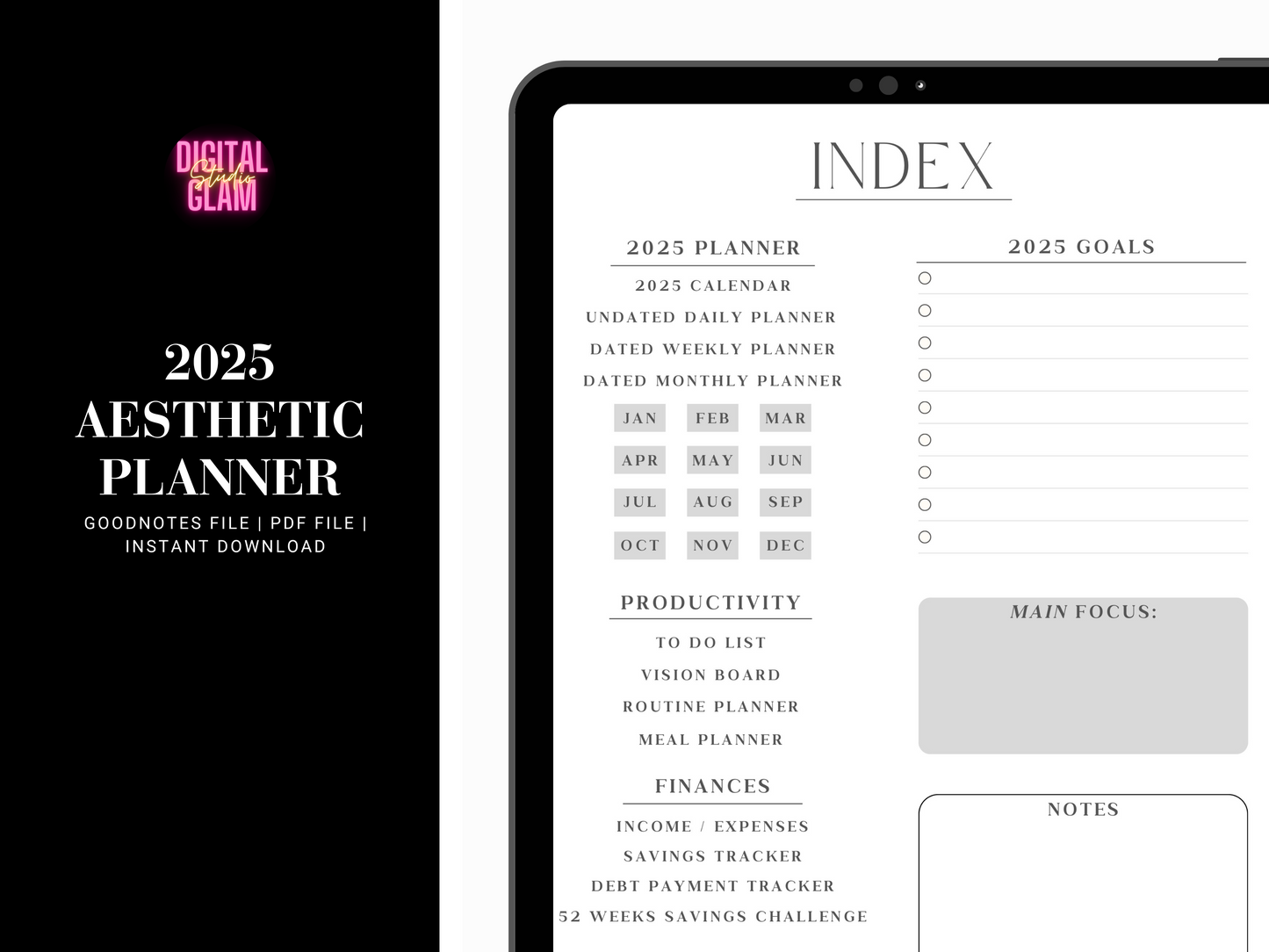 2025 Aesthetic Digital Planner