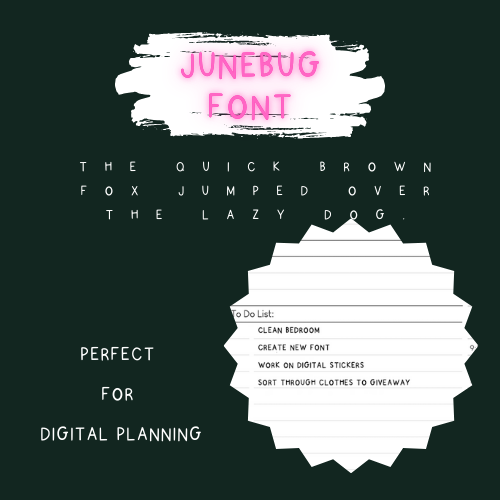 Junebug Digital Planning Handwriting Font